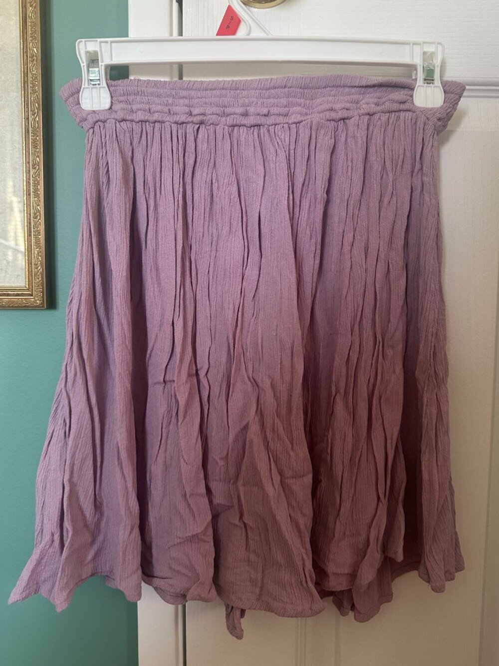 Twik by Simons Crinkle Skater Skirt - Mid Rise, Dusty Lavender